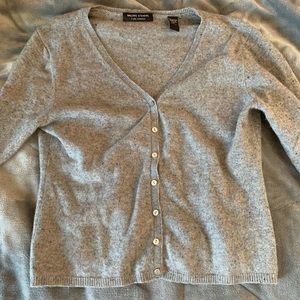 light gray cardigan